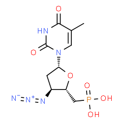 ChemSpider 2D Image | 3'-Azido-3',5'-dideoxy-5'-phosphonothymidine | C10H14N5O6P