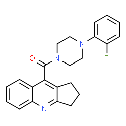 ChemSpider 2D Image | 2,3-Dihydro-1H-cyclopenta[b]quinolin-9-yl[4-(2-fluorophenyl)-1-piperazinyl]methanone | C23H22FN3O