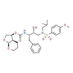 ChemSpider 2D Image | (3S,3aR,7aS)-Hexahydro-4H-furo[2,3-b]pyran-3-yl [(2S,3R)-3-hydroxy-4-{isobutyl[(4-methoxyphenyl)sulfonyl]amino}-1-phenyl-2-butanyl]carbamate | C29H40N2O8S