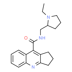 ChemSpider 2D Image | N-[(1-Ethyl-2-pyrrolidinyl)methyl]-2,3-dihydro-1H-cyclopenta[b]quinoline-9-carboxamide | C20H25N3O
