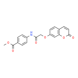 ChemSpider 2D Image | Methyl 4-({[(2-oxo-2H-chromen-7-yl)oxy]acetyl}amino)benzoate | C19H15NO6