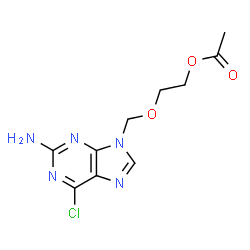 ChemSpider 2D Image | 6-Chloro acyclovir acetate | C10H12ClN5O3