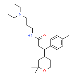 ChemSpider 2D Image | N-[3-(Diethylamino)propyl]-3-(2,2-dimethyltetrahydro-2H-pyran-4-yl)-3-(4-methylphenyl)propanamide | C24H40N2O2