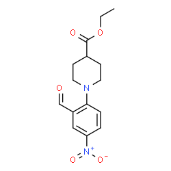 ChemSpider 2D Image | Ethyl 1-(2-formyl-4-nitrophenyl)-4-piperidinecarboxylate | C15H18N2O5