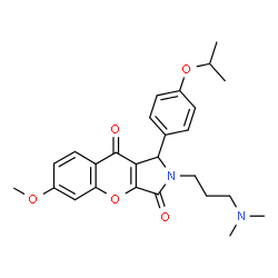 ChemSpider 2D Image | 2-[3-(Dimethylamino)propyl]-1-(4-isopropoxyphenyl)-6-methoxy-1,2-dihydrochromeno[2,3-c]pyrrole-3,9-dione | C26H30N2O5