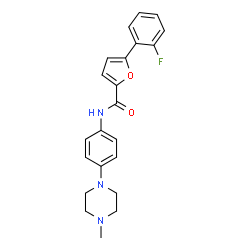 ChemSpider 2D Image | 5-(2-Fluorophenyl)-N-[4-(4-methyl-1-piperazinyl)phenyl]-2-furamide | C22H22FN3O2