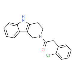 ChemSpider 2D Image | 2-(2-Chlorophenyl)-1-(1,3,4,5-tetrahydro-2H-pyrido[4,3-b]indol-2-yl)ethanone | C19H17ClN2O