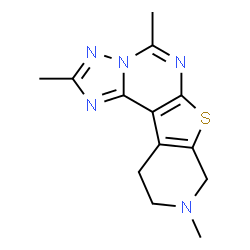 ChemSpider 2D Image | 2,5,9-Trimethyl-8,9,10,11-tetrahydropyrido[4',3':4,5]thieno[3,2-e][1,2,4]triazolo[1,5-c]pyrimidine | C13H15N5S