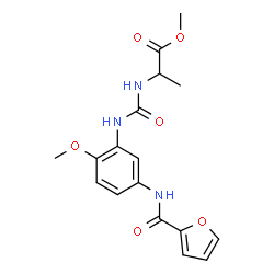 ChemSpider 2D Image | Methyl N-{[5-(2-furoylamino)-2-methoxyphenyl]carbamoyl}alaninate | C17H19N3O6