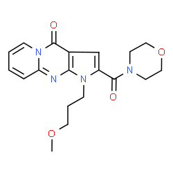 ChemSpider 2D Image | 1-(3-Methoxypropyl)-2-(4-morpholinylcarbonyl)pyrido[1,2-a]pyrrolo[2,3-d]pyrimidin-4(1H)-one | C19H22N4O4