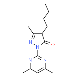 ChemSpider 2D Image | 4-Butyl-2-(4,6-dimethyl-2-pyrimidinyl)-5-methyl-2,4-dihydro-3H-pyrazol-3-one | C14H20N4O