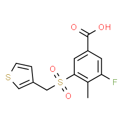 ChemSpider 2D Image | 3-Fluoro-4-methyl-5-[(3-thienylmethyl)sulfonyl]benzoic acid | C13H11FO4S2