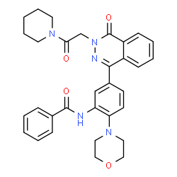 ChemSpider 2D Image | N-[2-(4-Morpholinyl)-5-{4-oxo-3-[2-oxo-2-(1-piperidinyl)ethyl]-3,4-dihydro-1-phthalazinyl}phenyl]benzamide | C32H33N5O4
