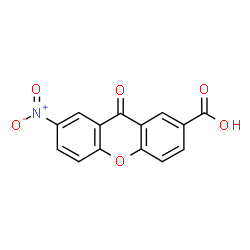 ChemSpider 2D Image | 7-Nitro-9-oxo-9H-xanthene-2-carboxylic acid | C14H7NO6