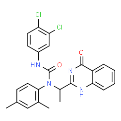 ChemSpider 2D Image | 3-(3,4-dichlorophenyl)-1-(2,4-dimethylphenyl)-1-[1-(4-hydroxyquinazolin-2-yl)ethyl]urea | C25H22Cl2N4O2