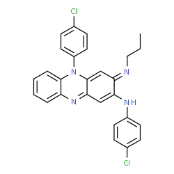 ChemSpider 2D Image | (3E)-N,5-Bis(4-chlorophenyl)-3-(propylimino)-3,5-dihydro-2-phenazinamine | C27H22Cl2N4
