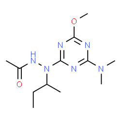 ChemSpider 2D Image | N'-sec-Butyl-N'-[4-(dimethylamino)-6-methoxy-1,3,5-triazin-2-yl]acetohydrazide | C12H22N6O2