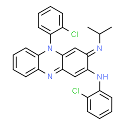 ChemSpider 2D Image | (3E)-N,5-Bis(2-chlorophenyl)-3-(isopropylimino)-3,5-dihydro-2-phenazinamine | C27H22Cl2N4