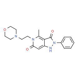 ChemSpider 2D Image | 4-methyl-5-(2-morpholin-4-ylethyl)-2-phenyl-1H-pyrazolo[4,3-c]pyridine-3,6(2H,5H)-dione | C19H22N4O3