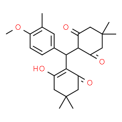 ChemSpider 2D Image | 2-[(2-Hydroxy-4,4-dimethyl-6-oxo-1-cyclohexen-1-yl)(4-methoxy-3-methylphenyl)methyl]-5,5-dimethyl-1,3-cyclohexanedione | C25H32O5