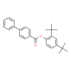 ChemSpider 2D Image | 2,4-Bis(2-methyl-2-propanyl)phenyl 4-biphenylcarboxylate | C27H30O2