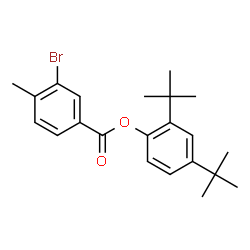 ChemSpider 2D Image | 2,4-Bis(2-methyl-2-propanyl)phenyl 3-bromo-4-methylbenzoate | C22H27BrO2