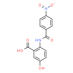 ChemSpider 2D Image | 5-Hydroxy-2-[(4-nitrobenzoyl)amino]benzoic acid | C14H10N2O6