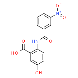 ChemSpider 2D Image | 5-Hydroxy-2-[(3-nitrobenzoyl)amino]benzoic acid | C14H10N2O6