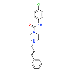 ChemSpider 2D Image | 4-[(4-Chlorophenyl)carbamoyl]-1-cinnamylpiperazin-1-ium | C20H23ClN3O