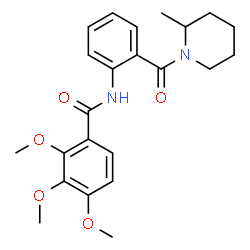 ChemSpider 2D Image | 2,3,4-Trimethoxy-N-{2-[(2-methyl-1-piperidinyl)carbonyl]phenyl}benzamide | C23H28N2O5