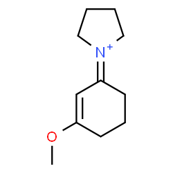 ChemSpider 2D Image | 1-(3-Methoxy-2-cyclohexen-1-ylidene)pyrrolidinium | C11H18NO