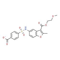 ChemSpider 2D Image | 4-({3-[(2-Methoxyethoxy)carbonyl]-2-methyl-1-benzofuran-5-yl}sulfamoyl)benzoate | C20H18NO8S