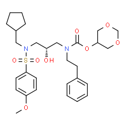 ChemSpider 2D Image | 1,3-Dioxan-5-yl [(2S)-3-{(cyclopentylmethyl)[(4-methoxyphenyl)sulfonyl]amino}-2-hydroxypropyl](2-phenylethyl)carbamate | C29H40N2O8S