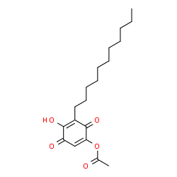 ChemSpider 2D Image | 4-Hydroxy-3,6-dioxo-5-undecyl-1,4-cyclohexadien-1-yl acetate | C19H28O5