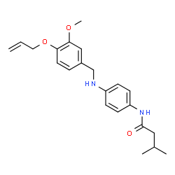 ChemSpider 2D Image | N-(4-{[4-(Allyloxy)-3-methoxybenzyl]amino}phenyl)-3-methylbutanamide | C22H28N2O3