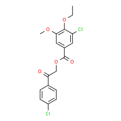 ChemSpider 2D Image | 2-(4-Chlorophenyl)-2-oxoethyl 3-chloro-4-ethoxy-5-methoxybenzoate | C18H16Cl2O5
