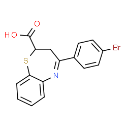ChemSpider 2D Image | 4-(4-Bromophenyl)-2,3-dihydro-1,5-benzothiazepine-2-carboxylic acid | C16H12BrNO2S