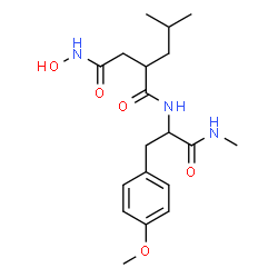 ChemSpider 2D Image | N~4~-Hydroxy-2-isobutyl-N~1~-[3-(4-methoxyphenyl)-1-(methylamino)-1-oxo-2-propanyl]succinamide | C19H29N3O5