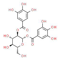 ChemSpider 2D Image | Î²-D-Glucopyranose, 1,2-bis(3,4,5-trihydroxybenzoate) | C20H20O14