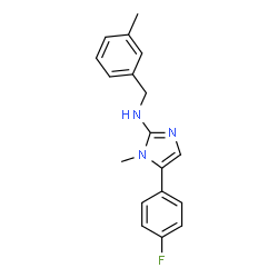 ChemSpider 2D Image | 5-(4-Fluorophenyl)-1-methyl-N-(3-methylbenzyl)-1H-imidazol-2-amine | C18H18FN3