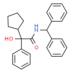 ChemSpider 2D Image | 2-Cyclopentyl-N-(diphenylmethyl)-2-hydroxy-2-phenylacetamide | C26H27NO2