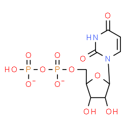 ChemSpider 2D Image | 1-(5-O-{[(Hydroxyphosphinato)oxy]phosphinato}pentofuranosyl)-2,4(1H,3H)-pyrimidinedione | C9H12N2O12P2