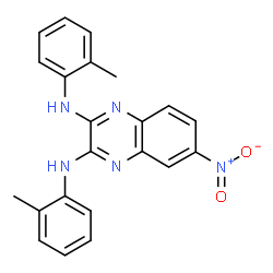 ChemSpider 2D Image | N,N'-Bis(2-methylphenyl)-6-nitro-2,3-quinoxalinediamine | C22H19N5O2