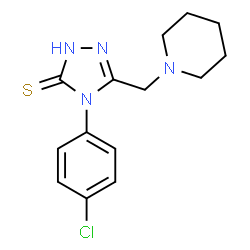 ChemSpider 2D Image | 4-(4-chlorophenyl)-5-(piperidin-1-ylmethyl)-4H-1,2,4-triazole-3-thiol | C14H17ClN4S