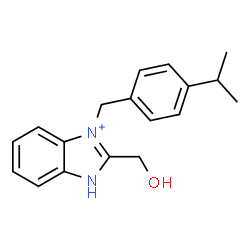ChemSpider 2D Image | 2-(Hydroxymethyl)-3-(4-isopropylbenzyl)-1H-benzimidazol-3-ium | C18H21N2O