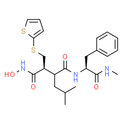 ChemSpider 2D Image | (3S)-N~4~-Hydroxy-2-isobutyl-N~1~-[(2S)-1-(methylamino)-1-oxo-3-phenyl-2-propanyl]-3-[(2-thienylsulfanyl)methyl]succinamide | C23H31N3O4S2