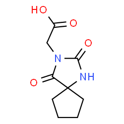 ChemSpider 2D Image | 2,4-Dioxo-1,3-diazaspiro[4.4]nonane-3-acetic acid | C9H12N2O4