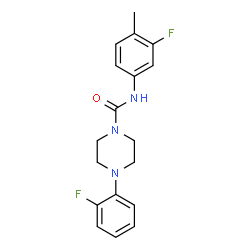 ChemSpider 2D Image | N-(3-Fluoro-4-methylphenyl)-4-(2-fluorophenyl)-1-piperazinecarboxamide | C18H19F2N3O