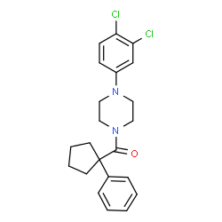 ChemSpider 2D Image | [4-(3,4-Dichlorophenyl)-1-piperazinyl](1-phenylcyclopentyl)methanone | C22H24Cl2N2O