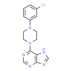 ChemSpider 2D Image | 6-[4-(3-Chlorophenyl)-1-piperazinyl]-7H-purine | C15H15ClN6